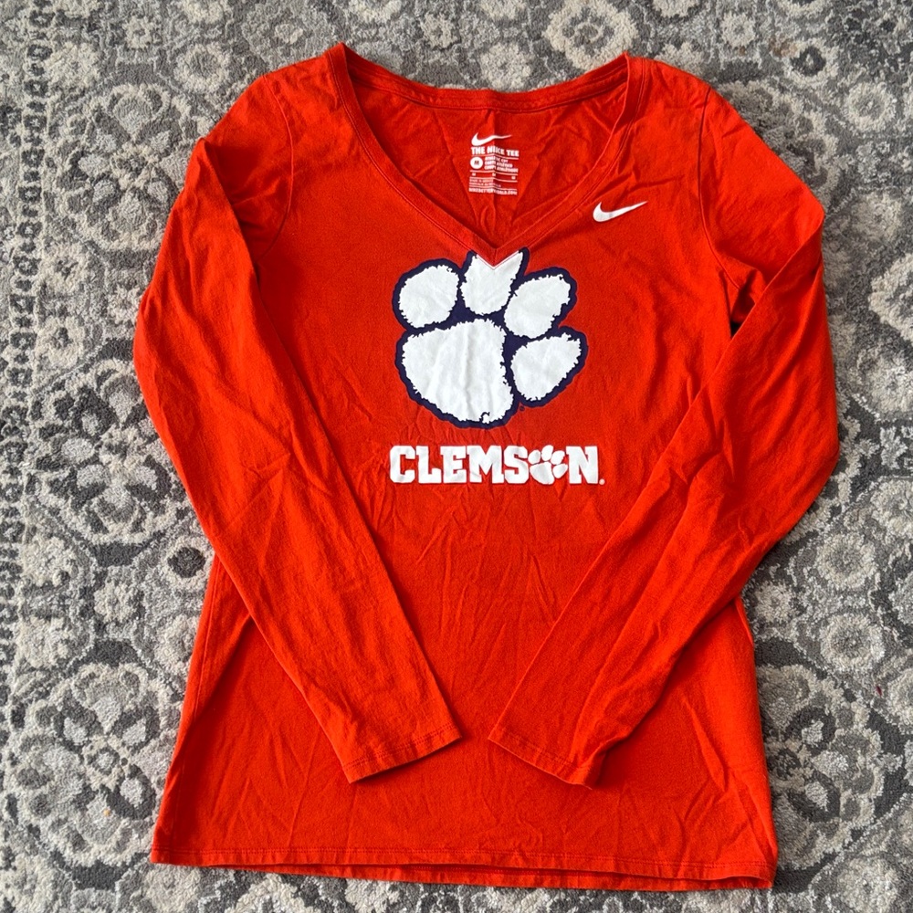 Worn Once Nike Athletic Fit Orange Clemson Long Sleeve Shirt